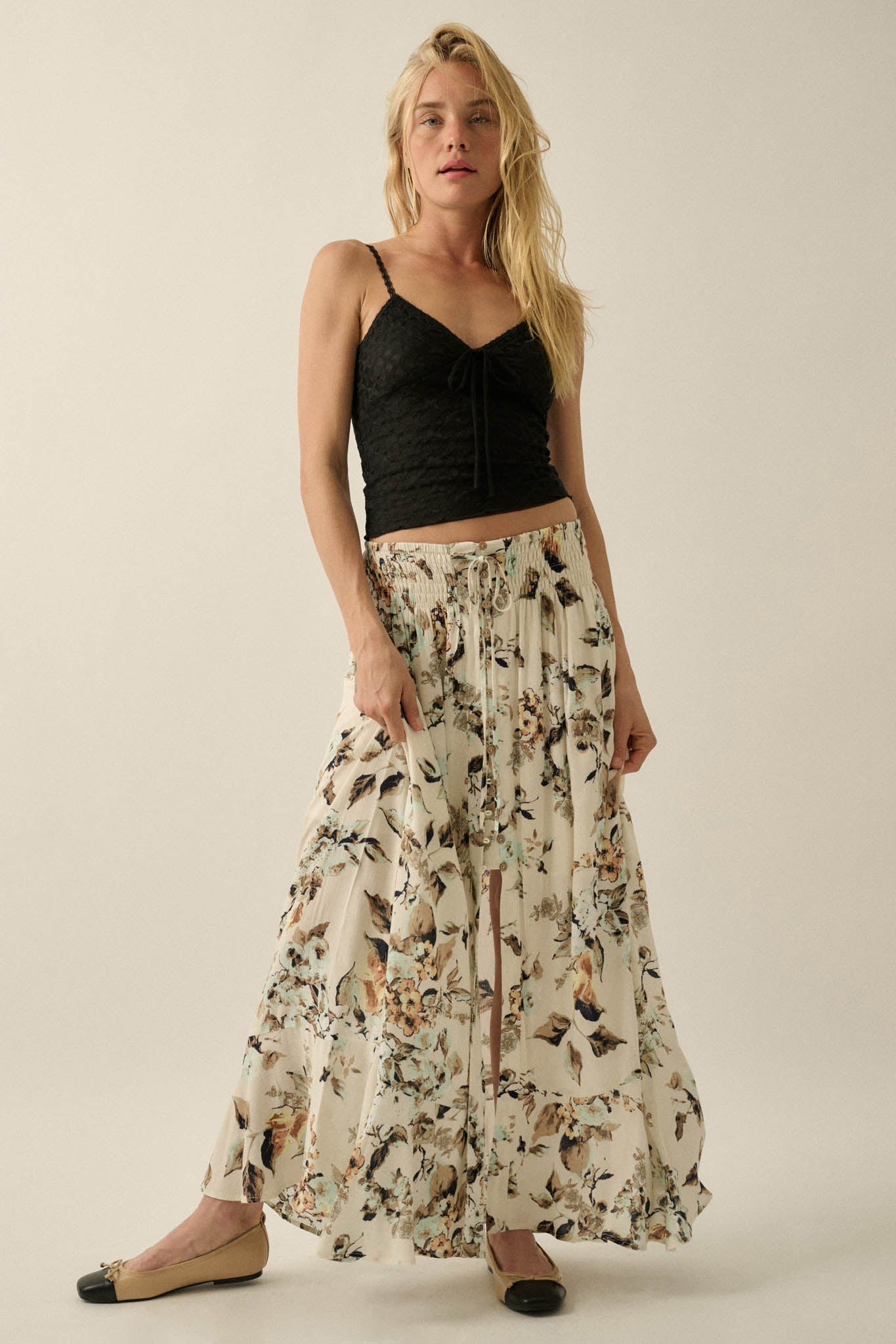 First Kiss Floral Lace Cropped Cami Top