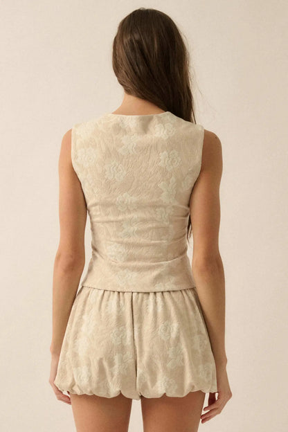 Blooming Loom Floral Tapestry Corset Top