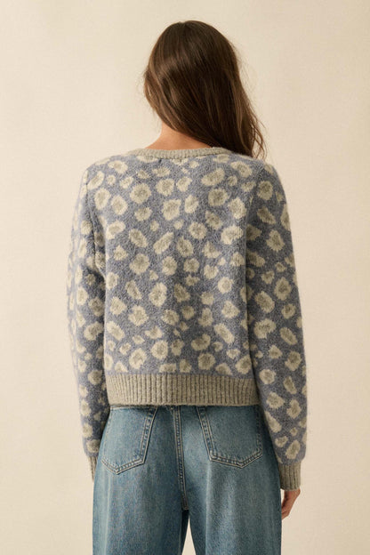 Animal Nature Leopard Jacquard-Knit Cardigan