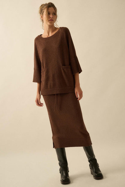 Promise the Label Textured Knit Tunic Sweater