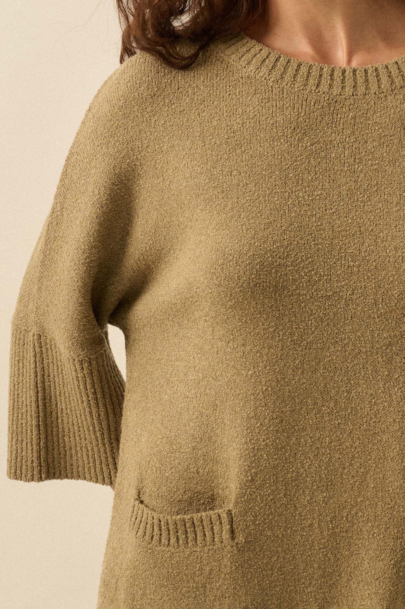 Promise the Label Textured Knit Tunic Sweater