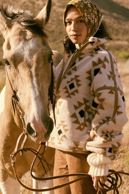 Sierra Sky Geo-Print Fleece Half-Zip Pullover