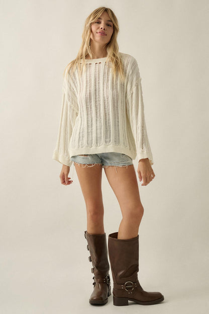 Find Your Way Oversize Ladder-Knit Sweater