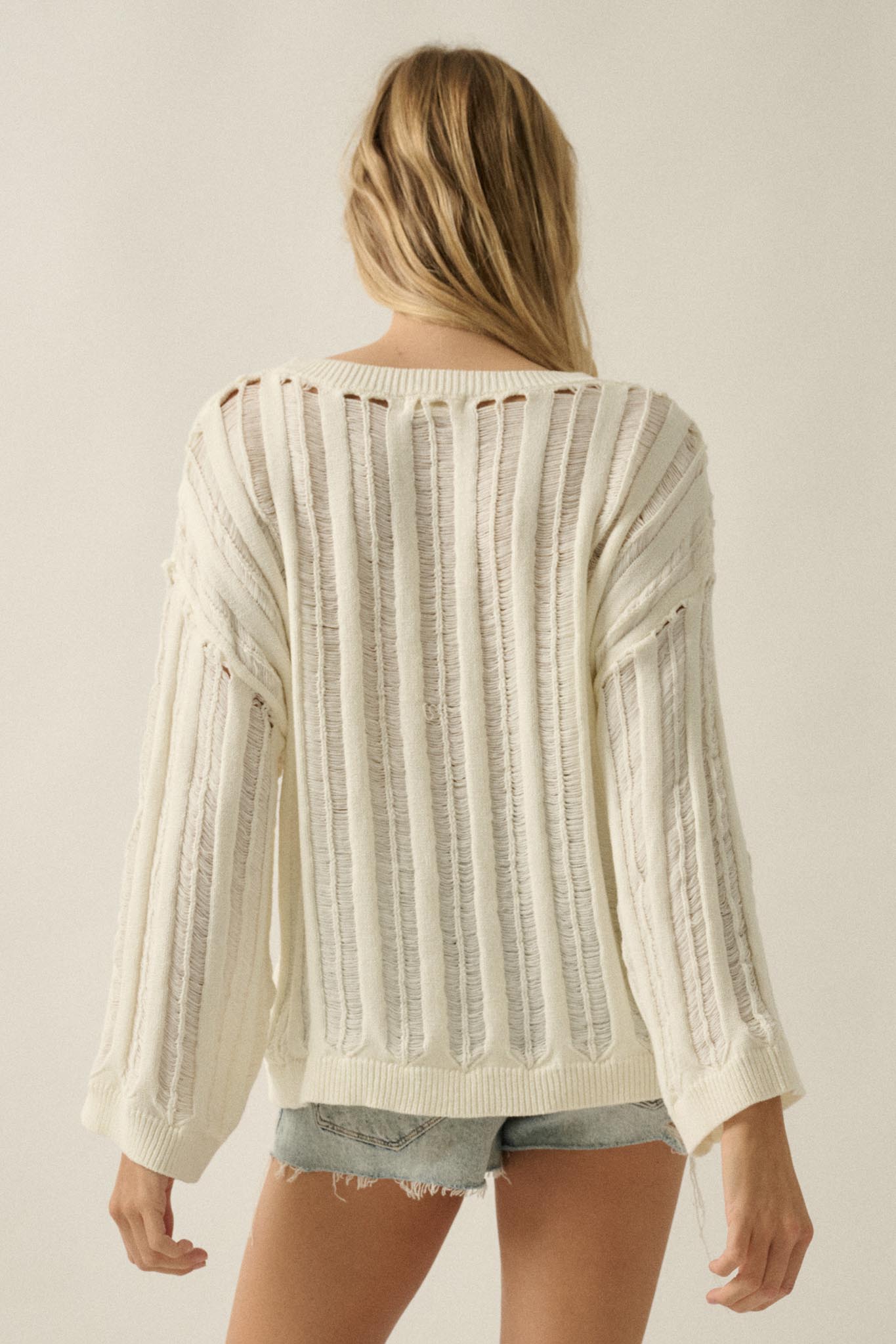 Find Your Way Oversize Ladder-Knit Sweater
