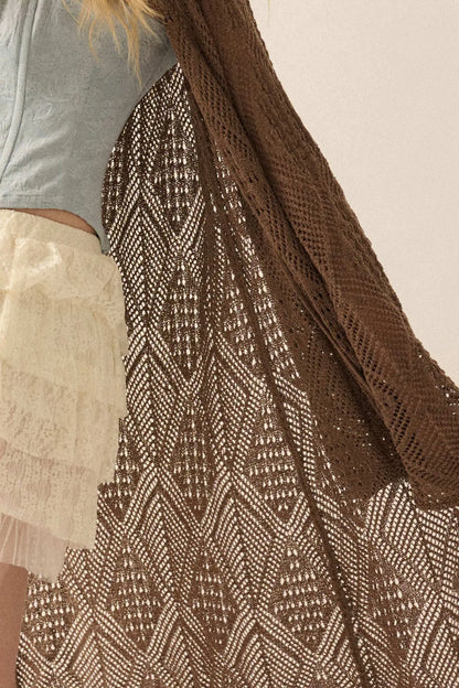 Diamond Days Geometric Crochet Duster Cardigan