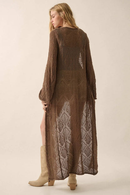 Diamond Days Geometric Crochet Duster Cardigan