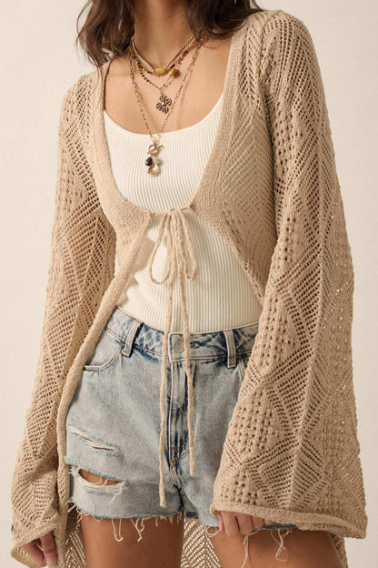 Diamond Days Geometric Crochet Duster Cardigan