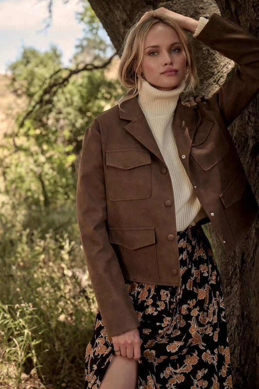 Put in the Work Vegan Leather Utility Jacket