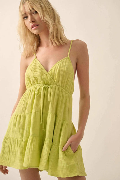 Seaside Serenade Crinkle Cotton Tiered Romper