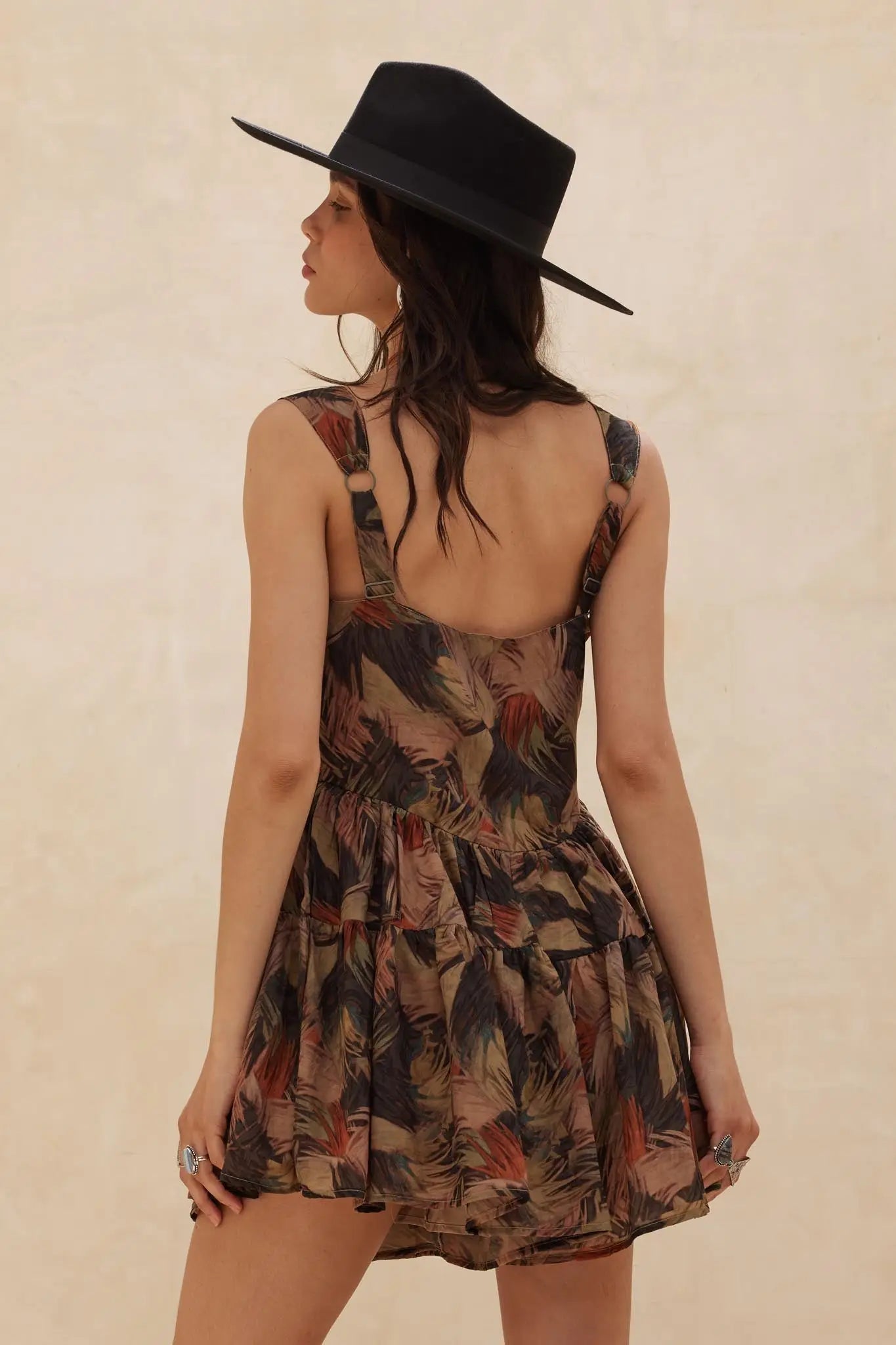 Just Imagine Abstract-Print Tiered Ruffle Romper