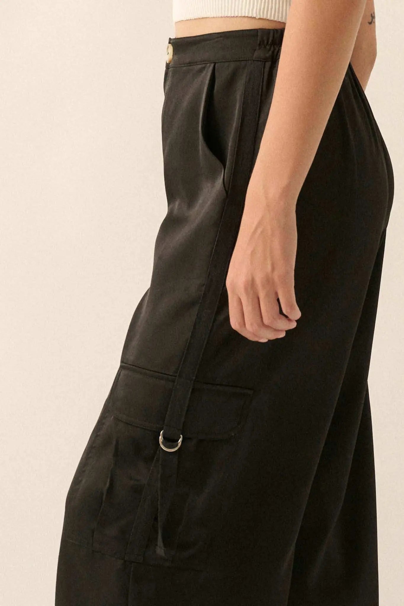 In the Pocket Matte Satin Cargo Pants