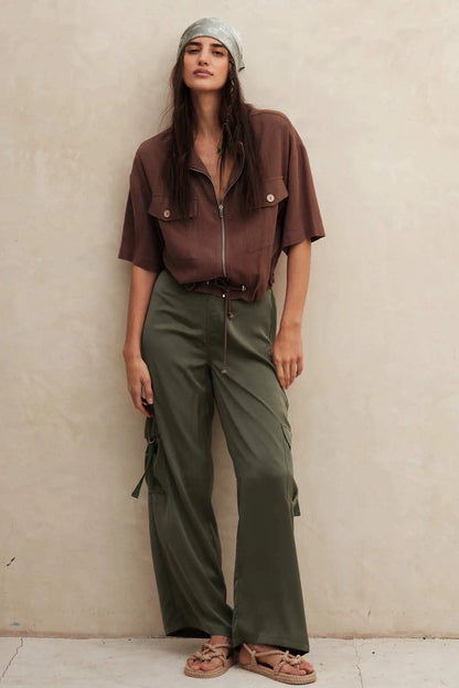 In the Pocket Matte Satin Cargo Pants