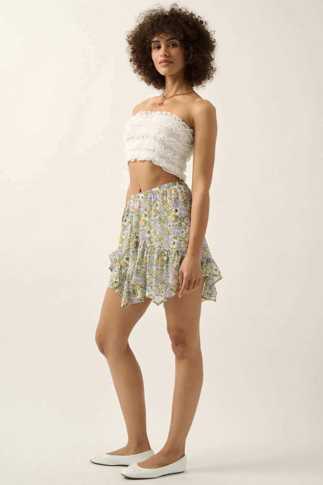 Pure Joy Smocked Ruffle Tube Top