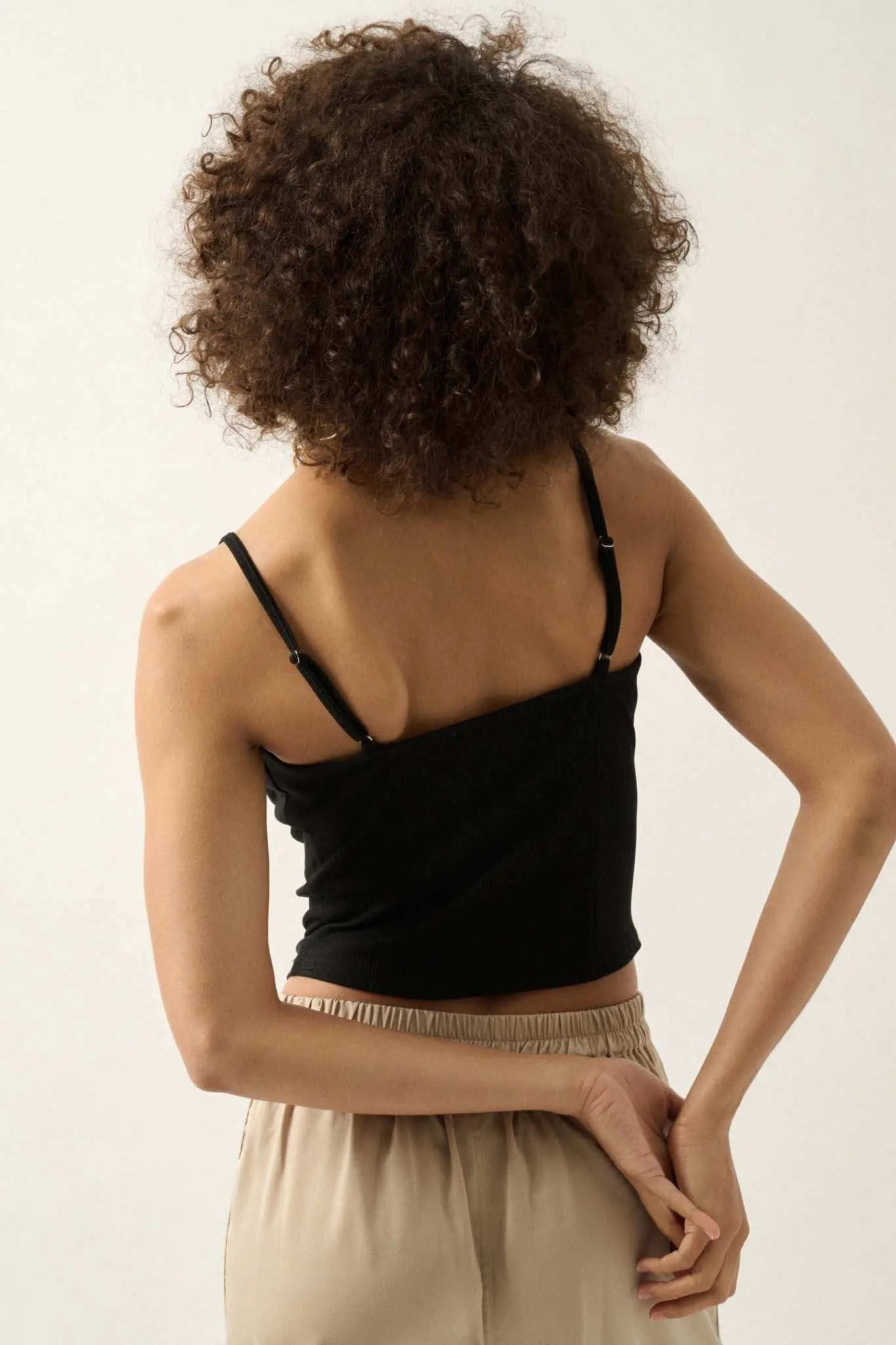 Gracefully Glam Pleated Tulle Ruffle Cami Top