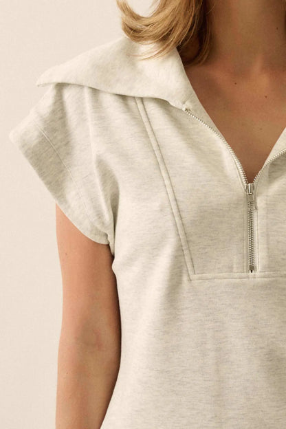 Premium Scuba Oversized Collar Half-Zip Tee
