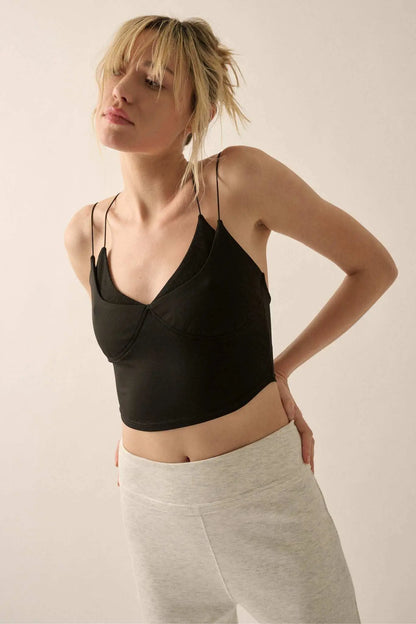Lifted Fit Layered Cropped Cami Top
