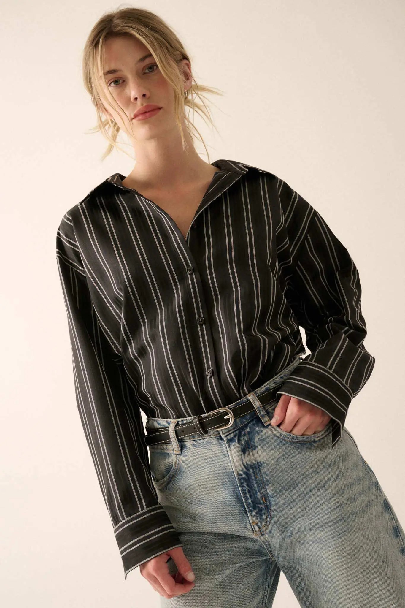 Back to Reality Striped Button-Back Shirt