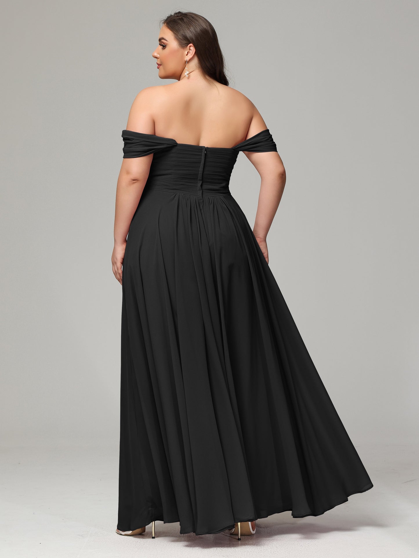 A-line Sweetheart neckline Chiffon-Bridesmaid Dress Plus Size