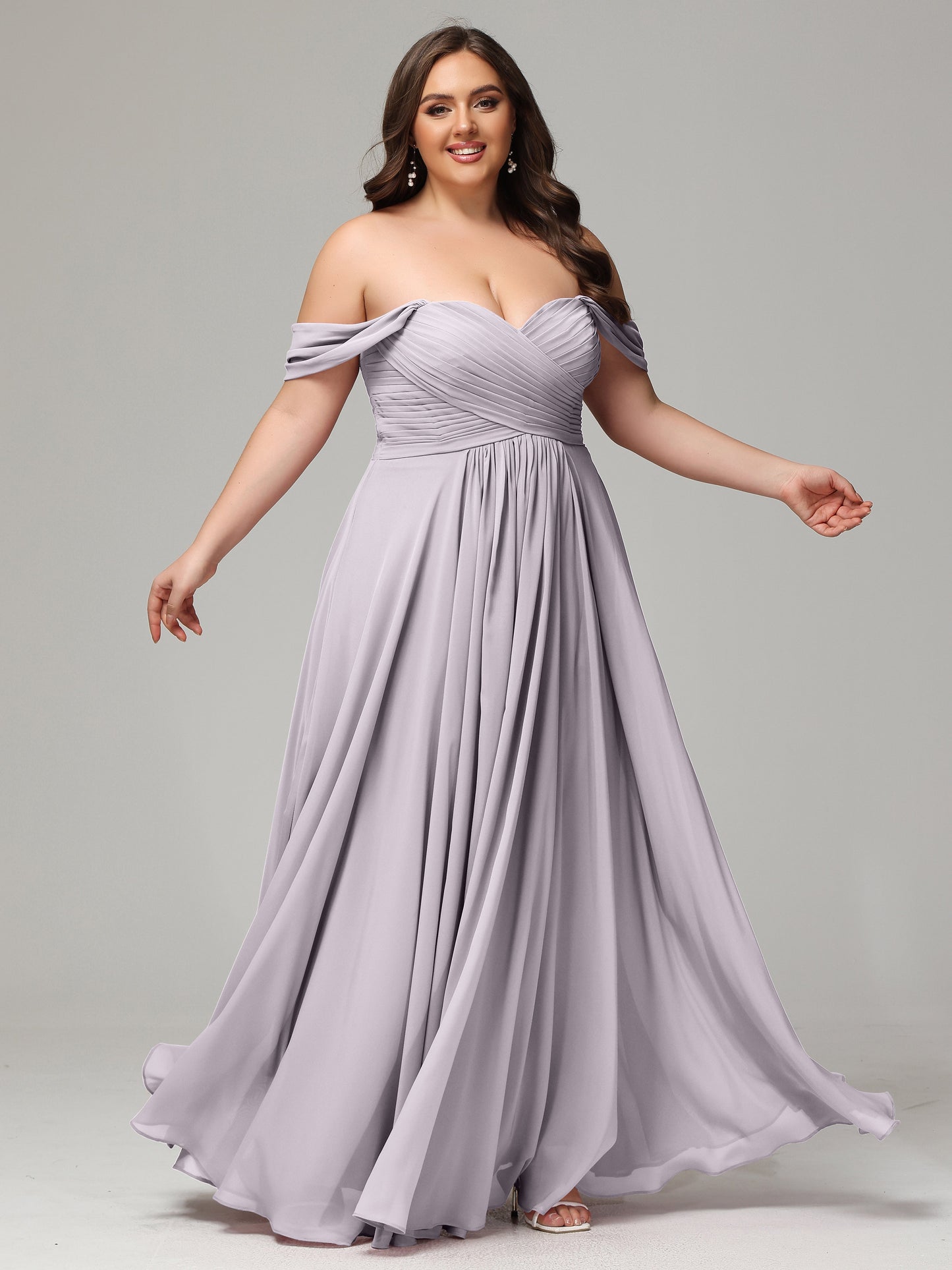 A-line Sweetheart neckline Chiffon-Bridesmaid Dress Plus Size