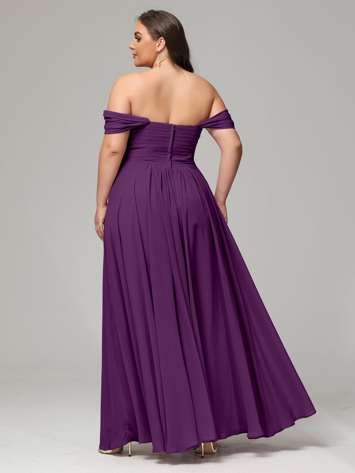 A-line Sweetheart neckline Chiffon-Bridesmaid Dress Plus Size
