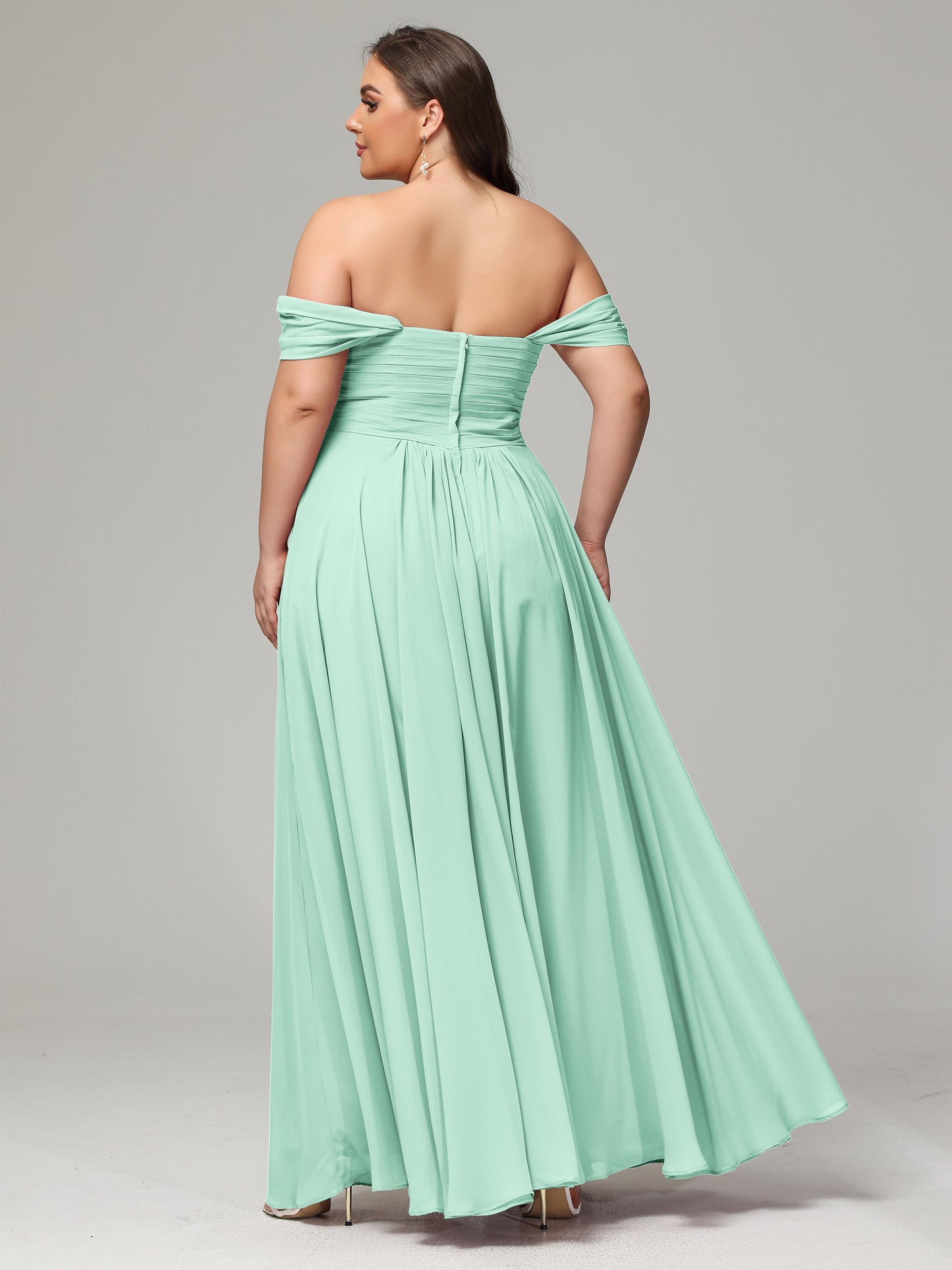 A-line Sweetheart neckline Chiffon-Bridesmaid Dress Plus Size