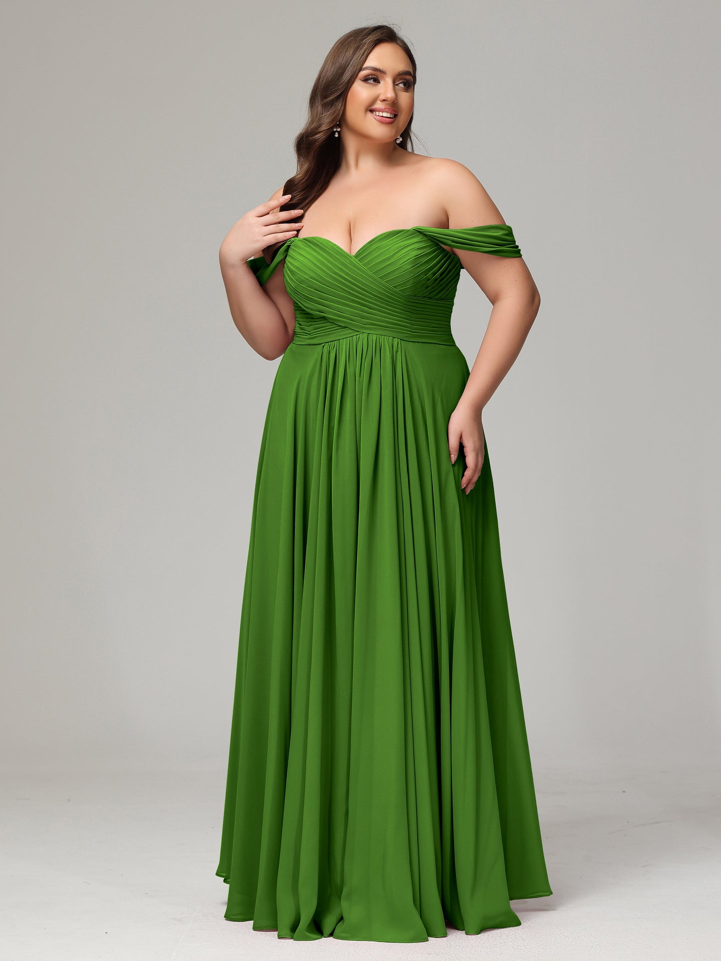 A-line Sweetheart neckline Chiffon-Bridesmaid Dress Plus Size