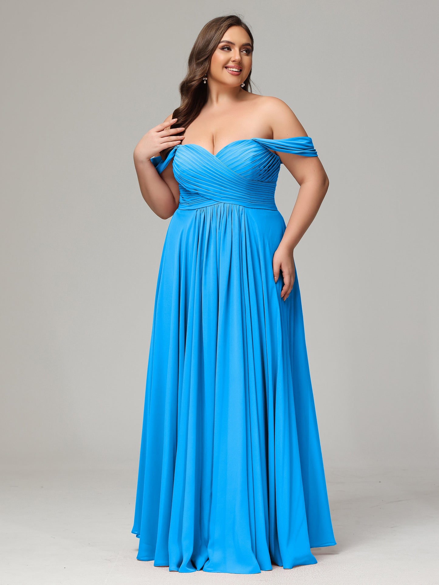 A-line Sweetheart neckline Chiffon-Bridesmaid Dress Plus Size