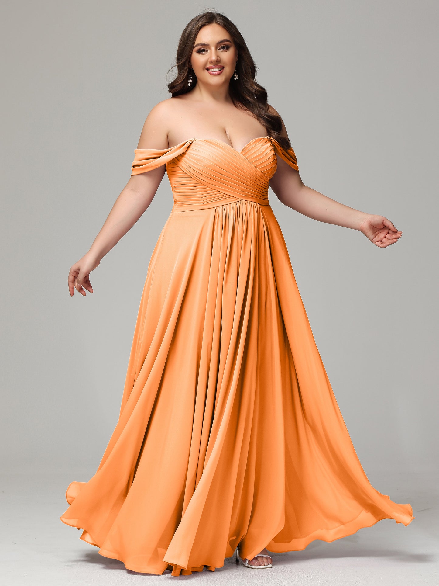 A-line Sweetheart neckline Chiffon-Bridesmaid Dress Plus Size