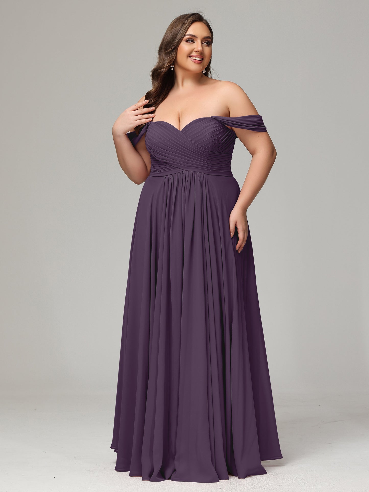 A-line Sweetheart neckline Chiffon-Bridesmaid Dress Plus Size