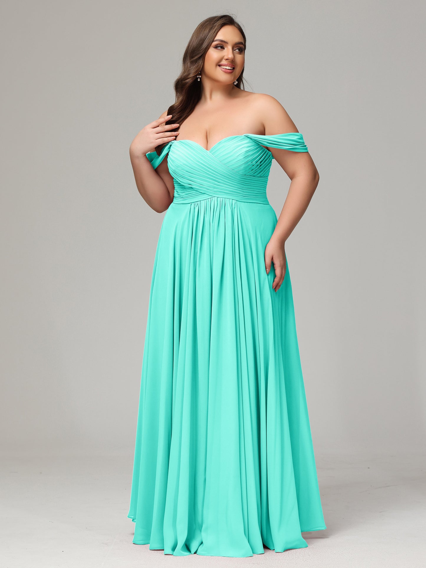 A-line Sweetheart neckline Chiffon-Bridesmaid Dress Plus Size