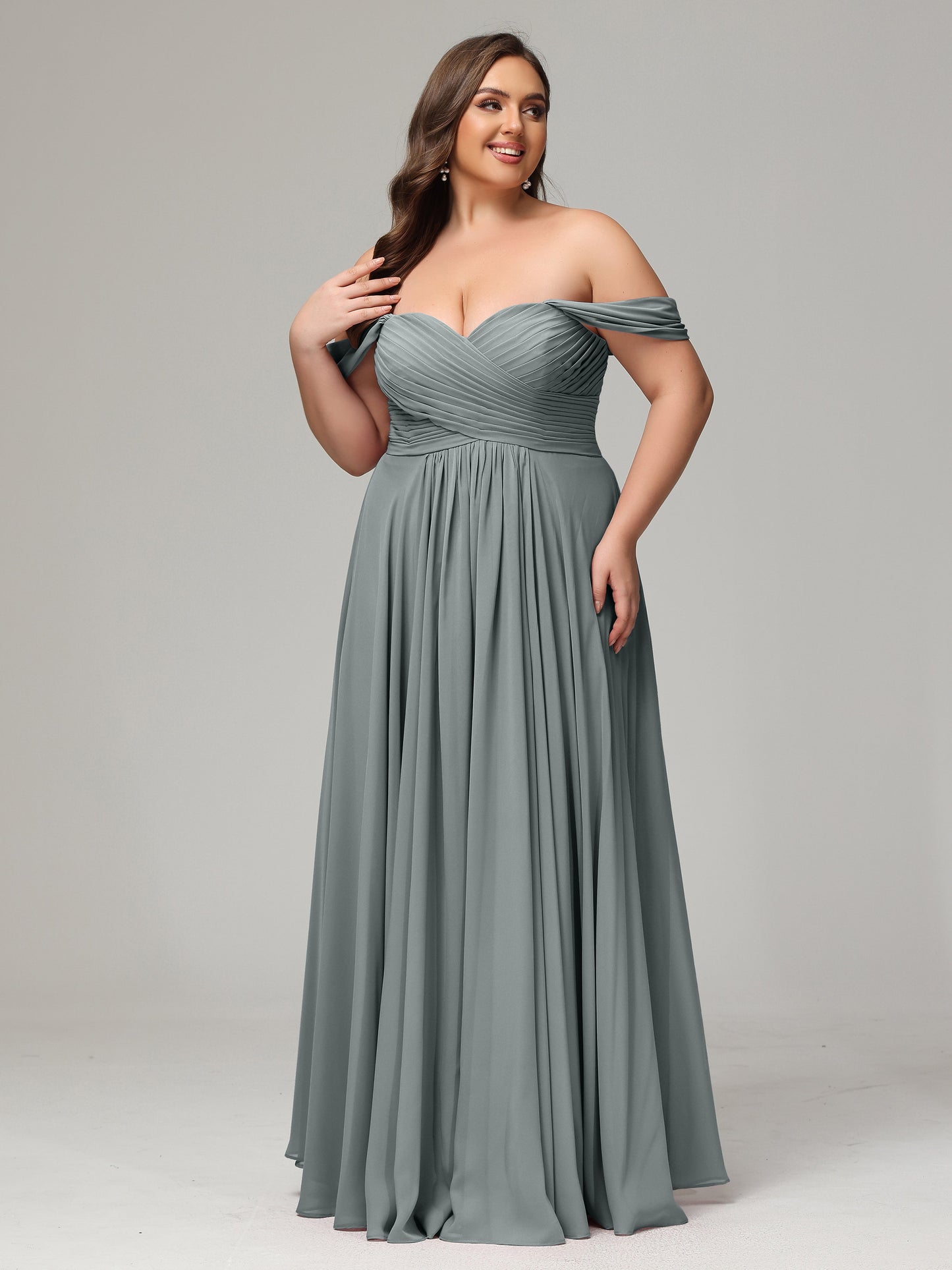 A-line Sweetheart neckline Chiffon-Bridesmaid Dress Plus Size