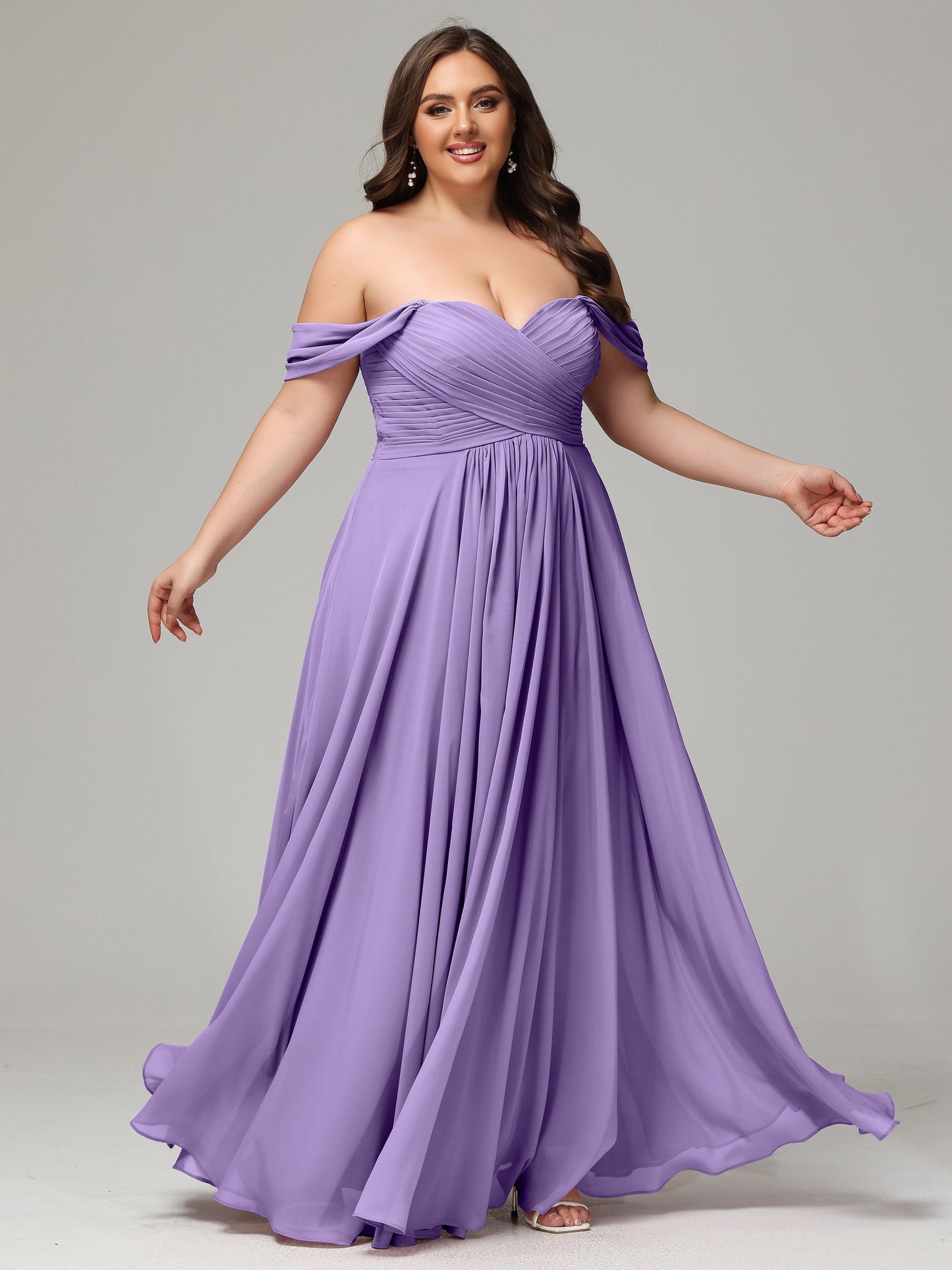 A-line Sweetheart neckline Chiffon-Bridesmaid Dress Plus Size