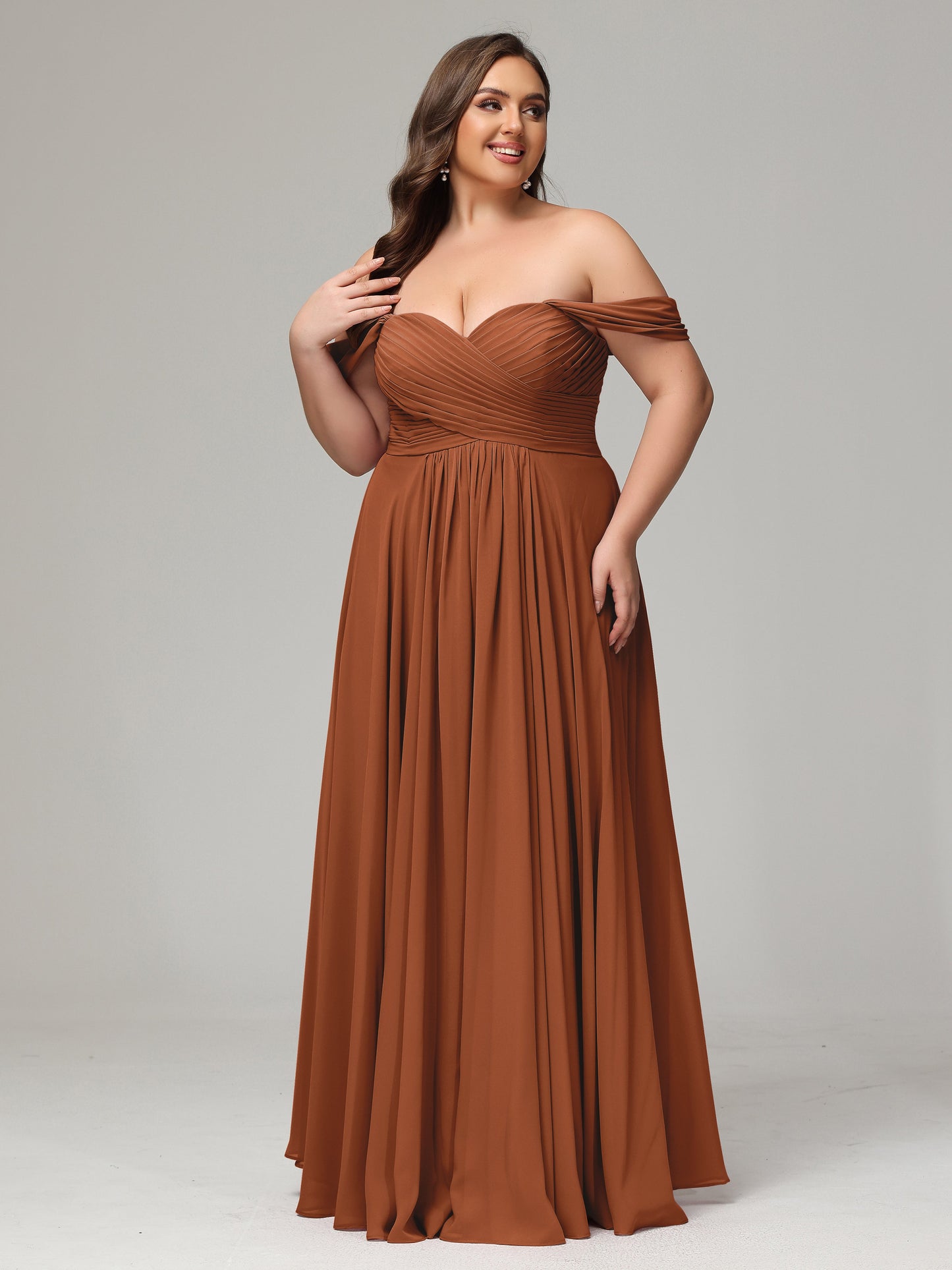 A-line Sweetheart neckline Chiffon-Bridesmaid Dress Plus Size