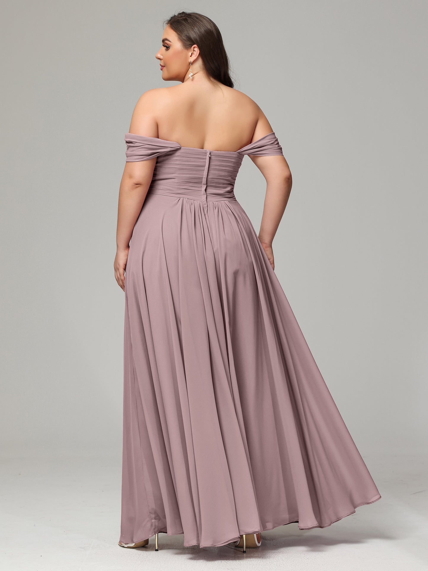A-line Sweetheart neckline Chiffon-Bridesmaid Dress Plus Size