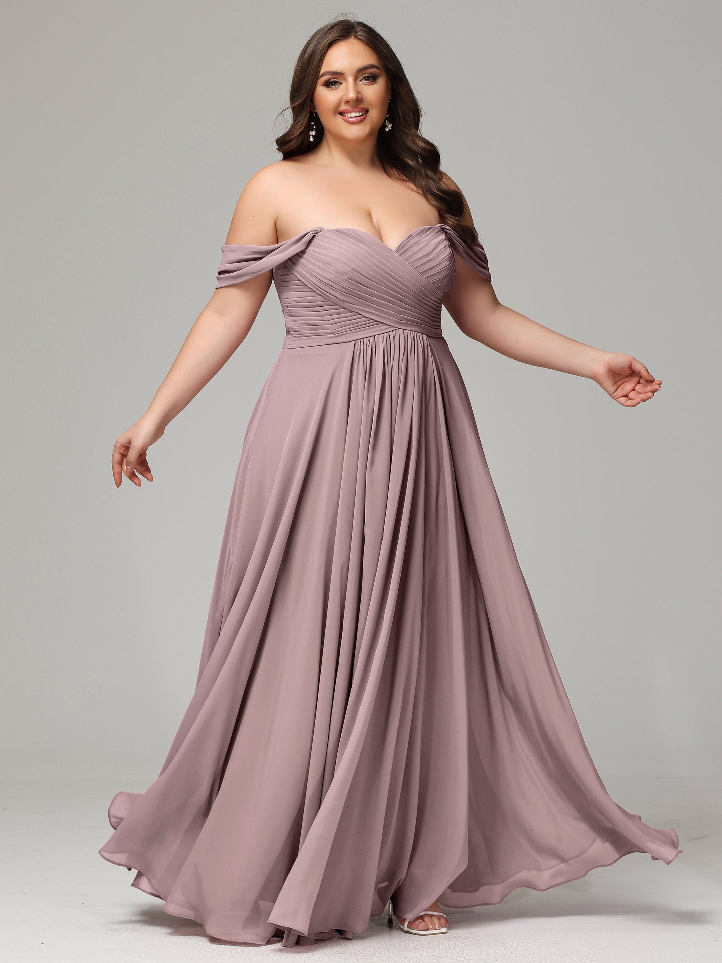 A-line Sweetheart neckline Chiffon-Bridesmaid Dress Plus Size
