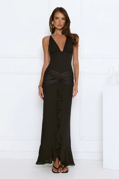 Radiant Soirée Maxi Dress Black