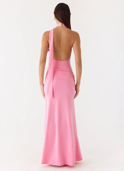 On My Way Bodysuit Maxi Dress - Pink