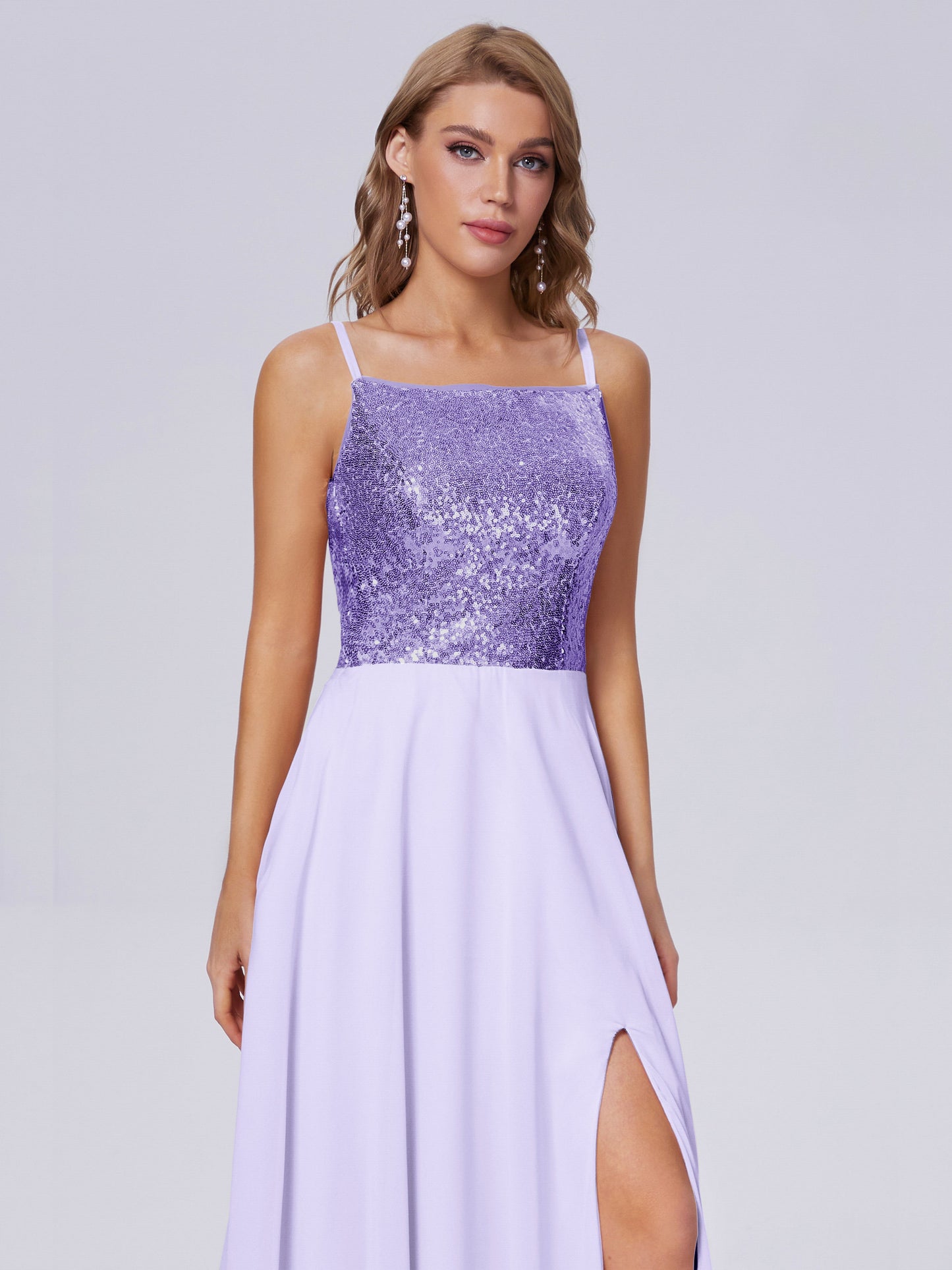 Alaina Sparkly Split Sequin Long Bridesmaid Dresses