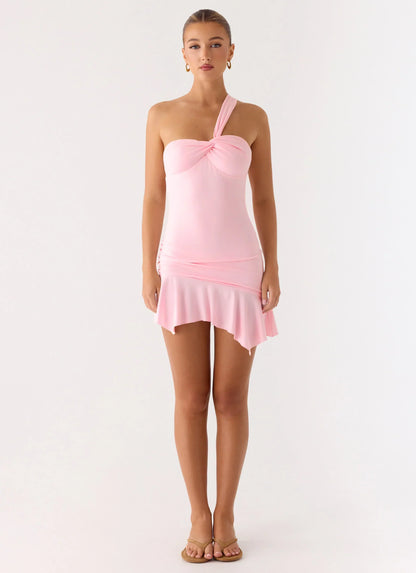 Not Your Fan Cut Out Mini Dress - Pink