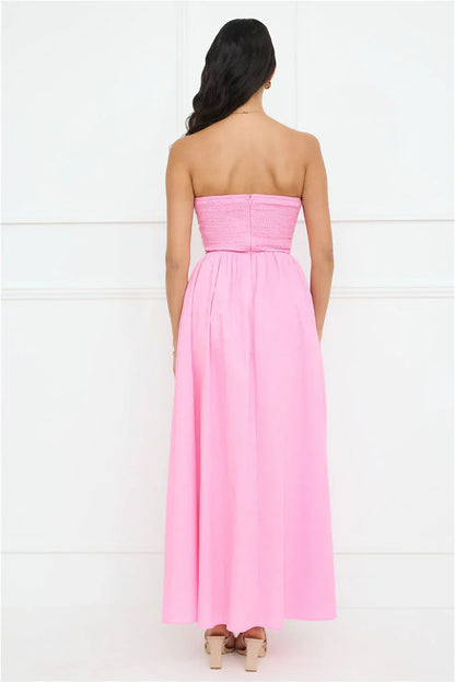 Luciana Strapless Maxi Dress Pink