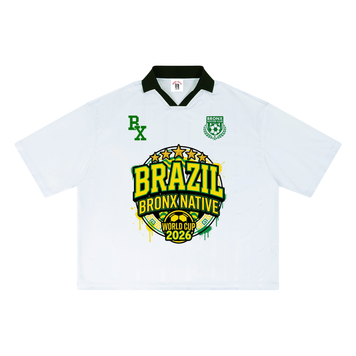 Brazil x Bronx Native Unisex Striped Boxy Soccer Jersey product image 2 of 4 by Bronx Native