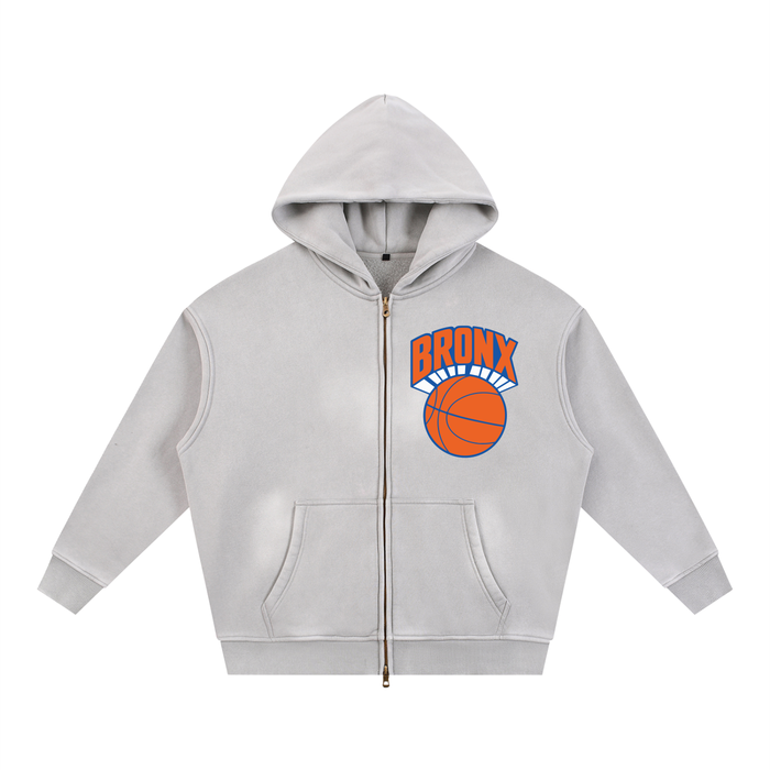 Bronx Basketball 2026 Lim. Edition Finals Sunfade Two-way Zipper Boxy Fleece Hoodie product image 2 of 2 by Bronx Native