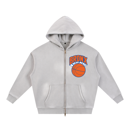 Bronx Basketball 2026 Lim. Edition Finals Sunfade Two-way Zipper Boxy Fleece Hoodie product image 2 of 2 by Bronx Native