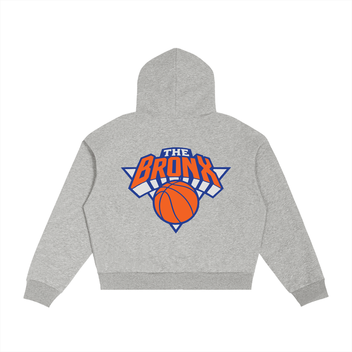 Bronx Basketball 2026 Playoff Edition Contrast Plaid Boxy Zip Hoodie by Bronx Native