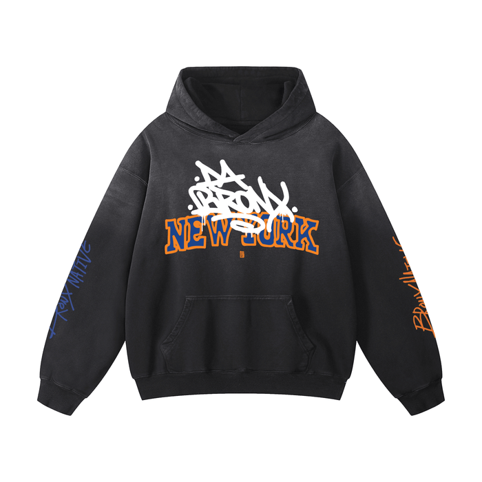 Bronx Basketball 2026 Playoff Edition Heavyweight Sunfade Oversized Hoodie by Bronx Native