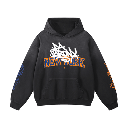 Bronx Basketball 2026 Playoff Edition Heavyweight Sunfade Oversized Hoodie by Bronx Native