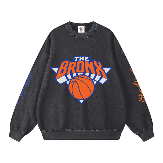 Bronx Basketball 2026 Playoff Edition Snow Washed Oversized Sweatshirt by Bronx Native