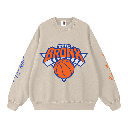 Bronx Basketball 2026 Playoff Edition Snow Washed Oversized Sweatshirt by Bronx Native