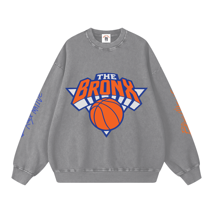 Bronx Basketball 2026 Playoff Edition Snow Washed Oversized Sweatshirt by Bronx Native