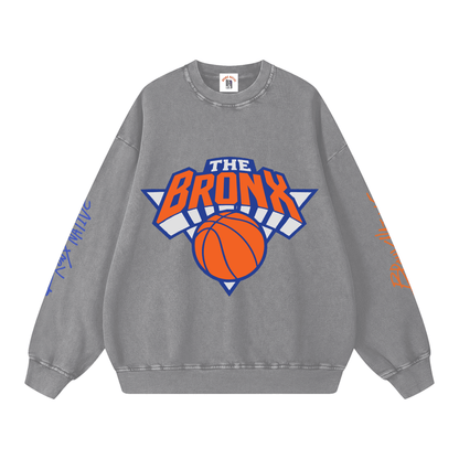Bronx Basketball 2026 Playoff Edition Snow Washed Oversized Sweatshirt by Bronx Native